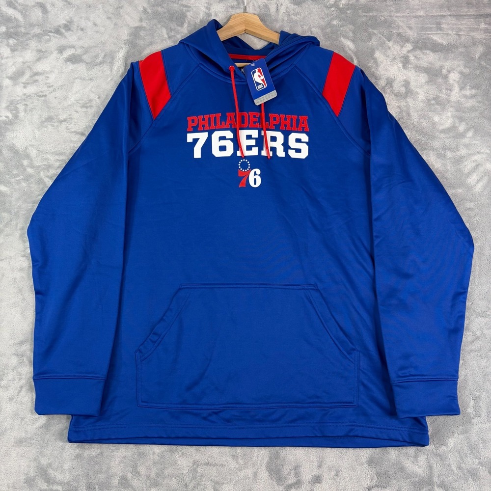 Philadelphia 76ers NBA Hoodie Pullover Sweatshirt Mens Size 2XL Blue NWT